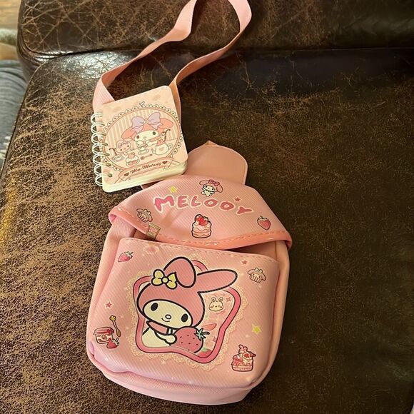 My Melody Mini Crossbody Bag W/ Mini Spiral Notebook - Picture 1 of 9